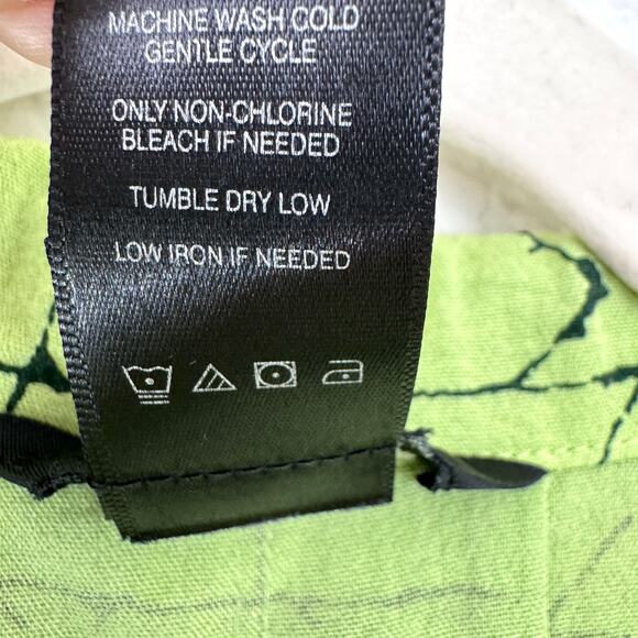 Ali Miles Womens Button Shirt Top Size 1X Artsy Office Geometric Flowy Green - Picture 6 of 7